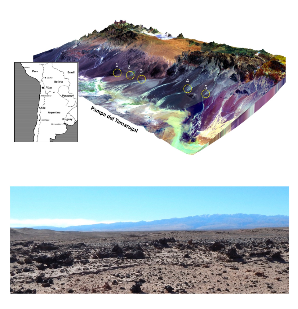 Extraterrestrial glass deposits stretch through an area of 75 kilometers. Credit: Schultz et al., Geology, 2021