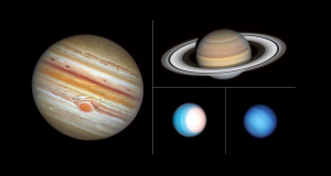 NASA shared the latest images of solar system planets taken during Hubble's yearly grand tour. Credit: SCIENCE: Amy Simon (NASA-GSFC), Michael H. Wong (UC Berkeley) VISUALIZATION: Joseph DePasquale (STScI)