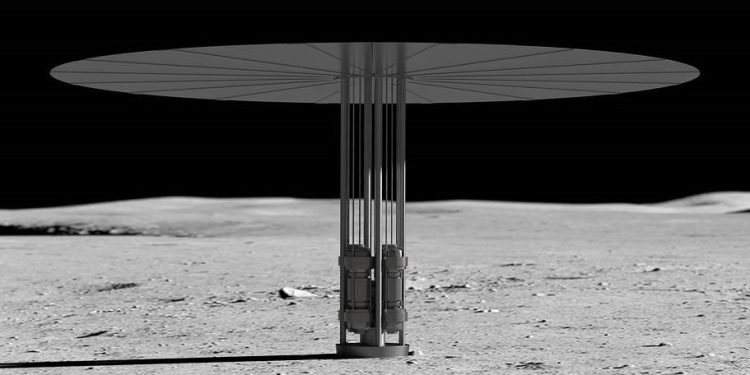 Artist's impression of a nuclear fission reactor on the Moon. Credit: NASA