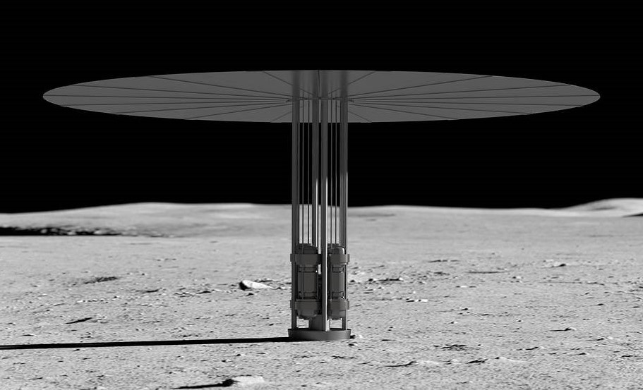 Artist's impression of a nuclear fission reactor on the Moon. Credit: NASA