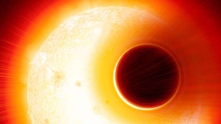 Artist's impression of exoplanet HAT-P-11b, believed to have a magnetic field. Credit: Denis Bajram/University of Geneva