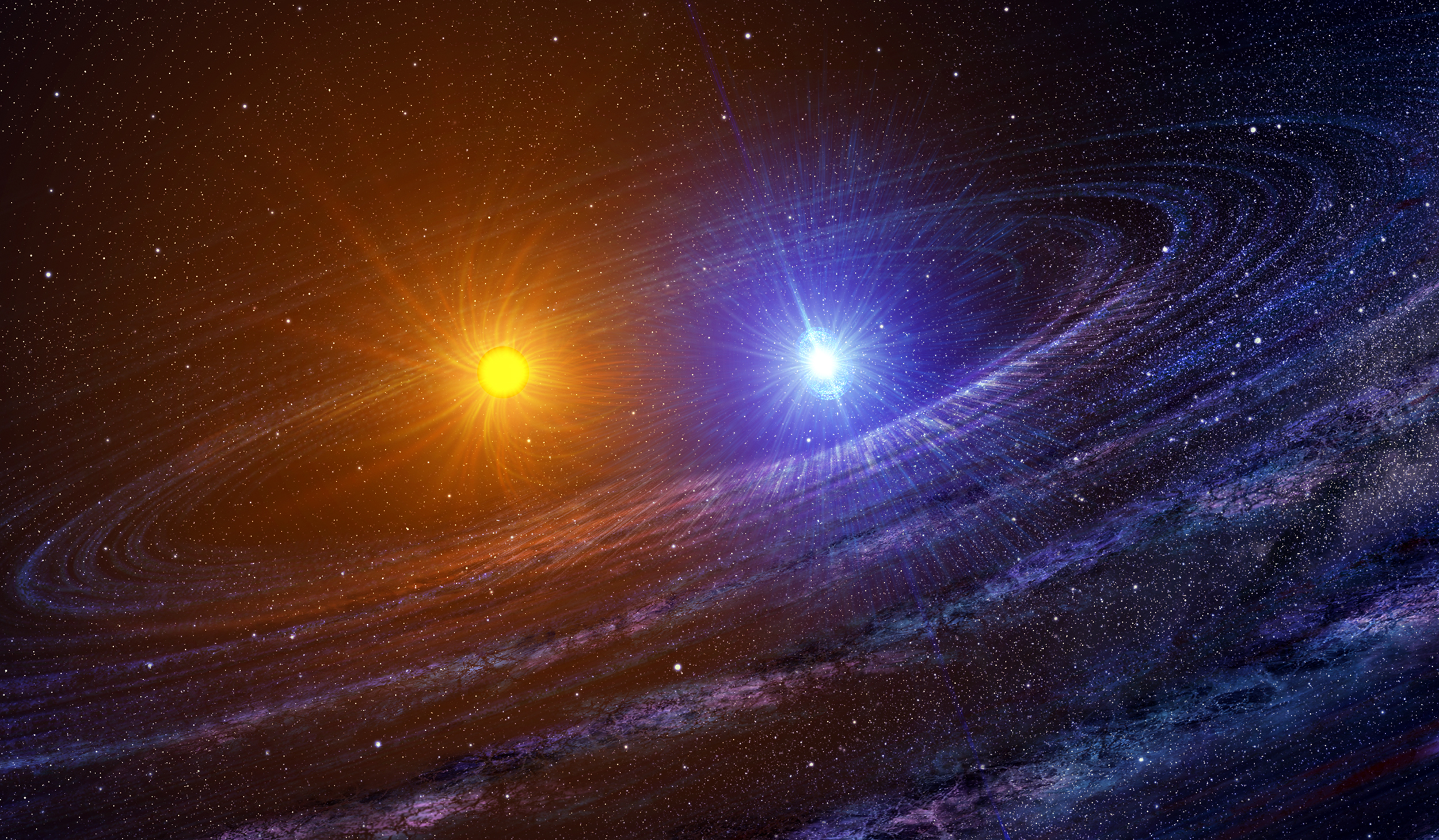 Artist's impression of a young binary system. Scientists believe that our Sun might have a twin star. Credit: NASA