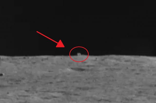 China's Yutu-2 rover spotted a mysterious cube-shaped object on the far side of the Moon. Credit: CNSA/Curiosmos