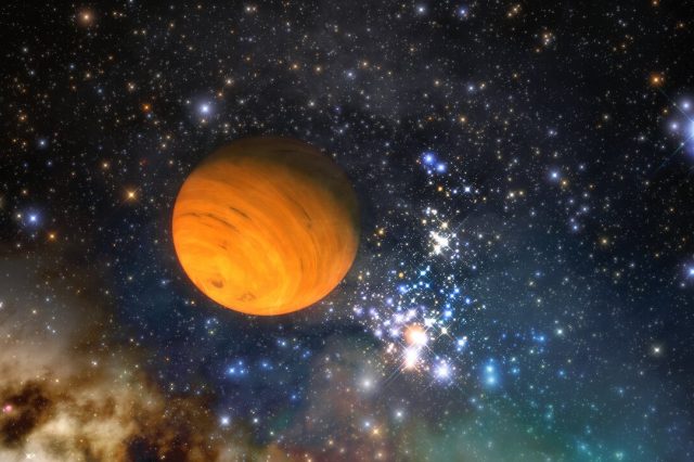 Artist's impression of one of the 70+ free-floating alien rogue planets. Credit: NOIRLab/NSF/AURA/J. da Silva