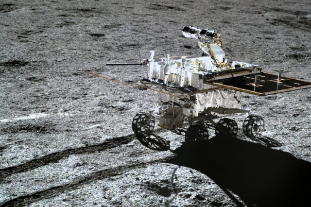 Image of the Yutu-2 rover on the far side of the Moon. Credit: CNSA/CLEP