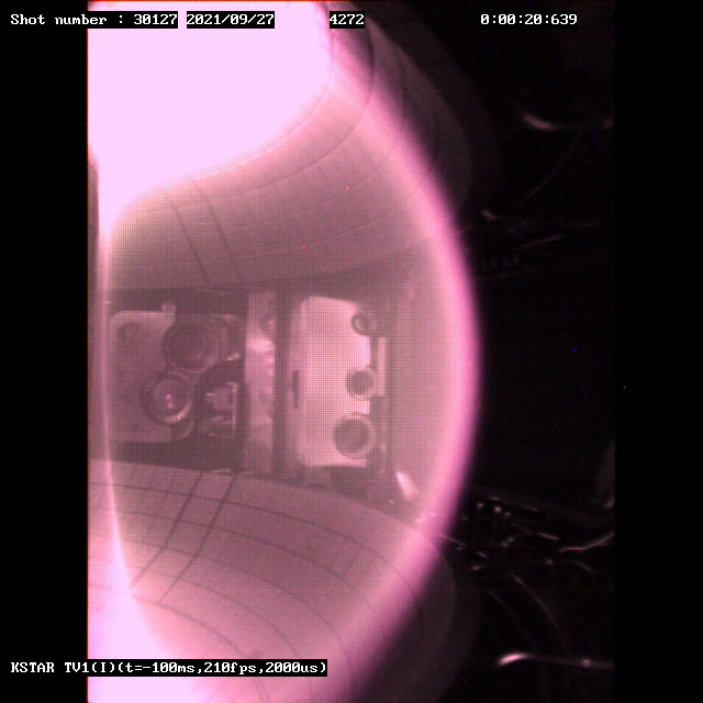 Image of hot plasma inside the KSTAR tokamak chamber, the same as the one in China's record-breaking artificial sun. Credit: KSTAR
