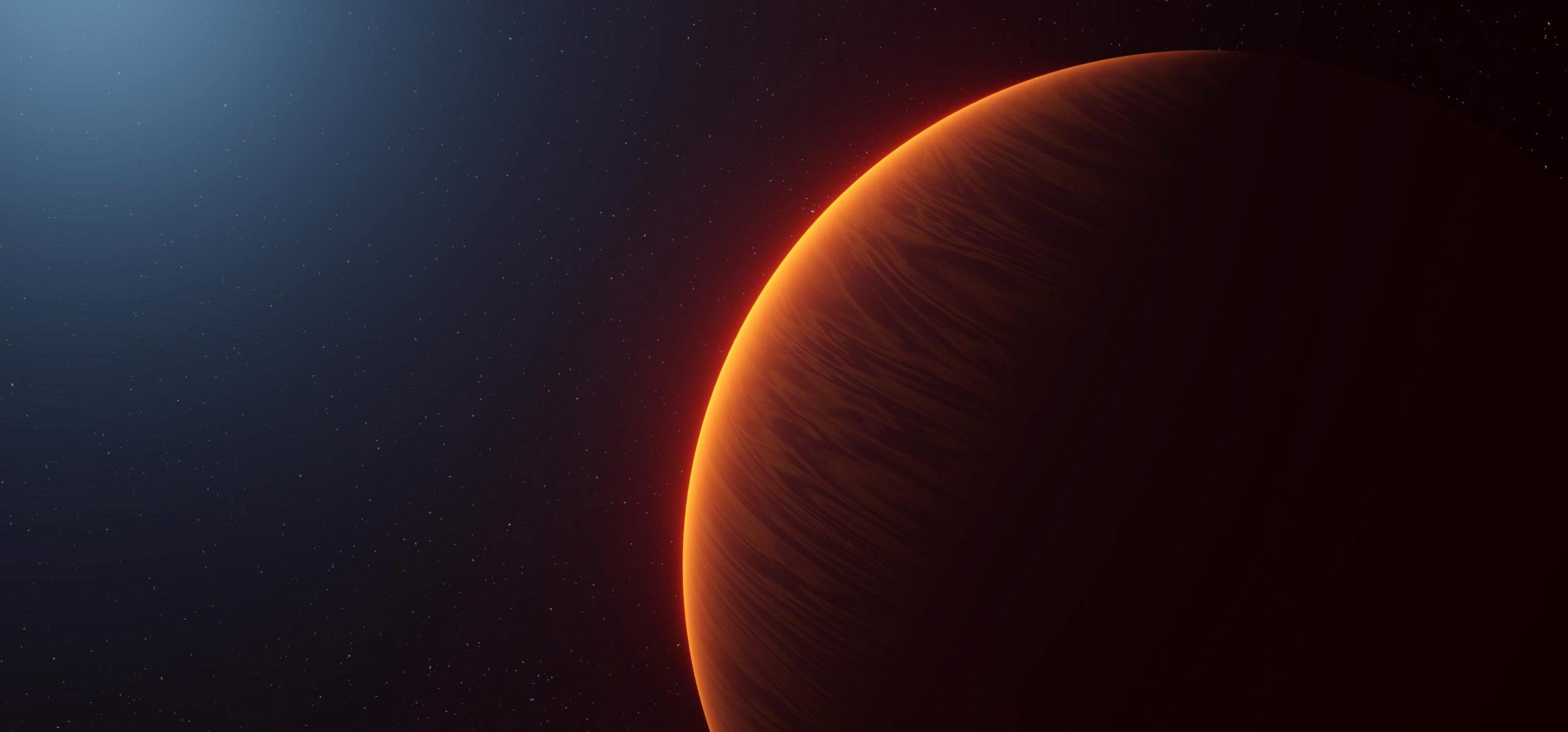 Artist's impression of ultra-hot Jupiter WASP-189b, which has titanium oxide in its atmosphere. Credit: Bibiana Prinoth