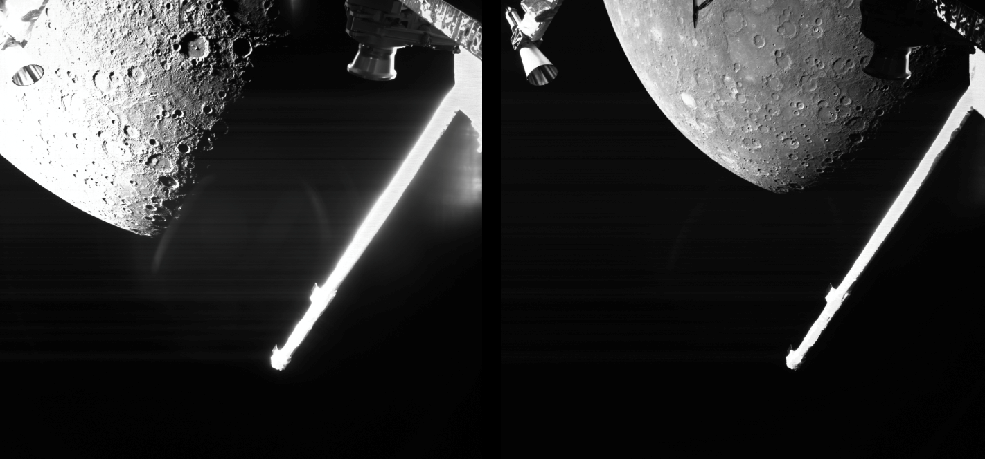 BepiColombo's images of Mercury. Credit: ESA/JAXA