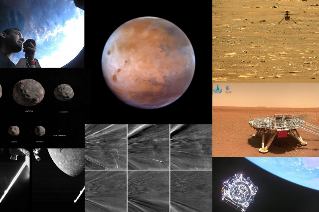 Mankind's greatest achievements in cosmonautics in 2021. Credit: ESA/JAXA/NASA/SpaxeX/Curiosmos