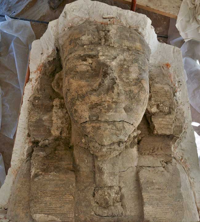 Sphinx statue with the head of the pharaoh Amenhotep III. Credit: Ministry of Tourism and Antiquities
