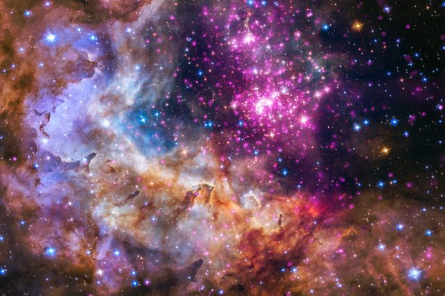 A young star cluster located about 20,000 light-years away from Earth. Credit: X-ray: NASA/CXC/SAO/Sejong Univ./Hur et al; Optical: NASA/STScI