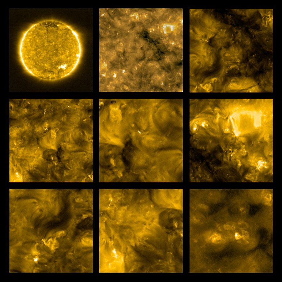 These were the first images that the Solar Orbiter beamed back to Earth in 2020 during the first approach to the star. Analysis helped astronomers identify numerous microflares on the Sun, which will help solve the problem of the anomalous heating of the corona. Credit: ESA