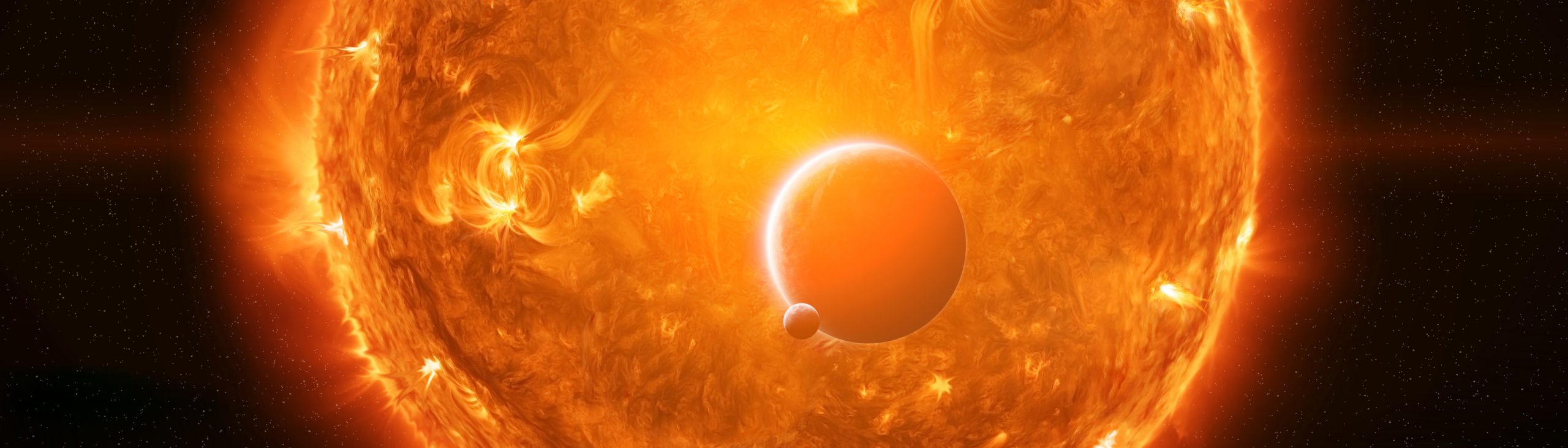 An artists rendering of a distant exoplanet orbiting its star. Depositphotos.