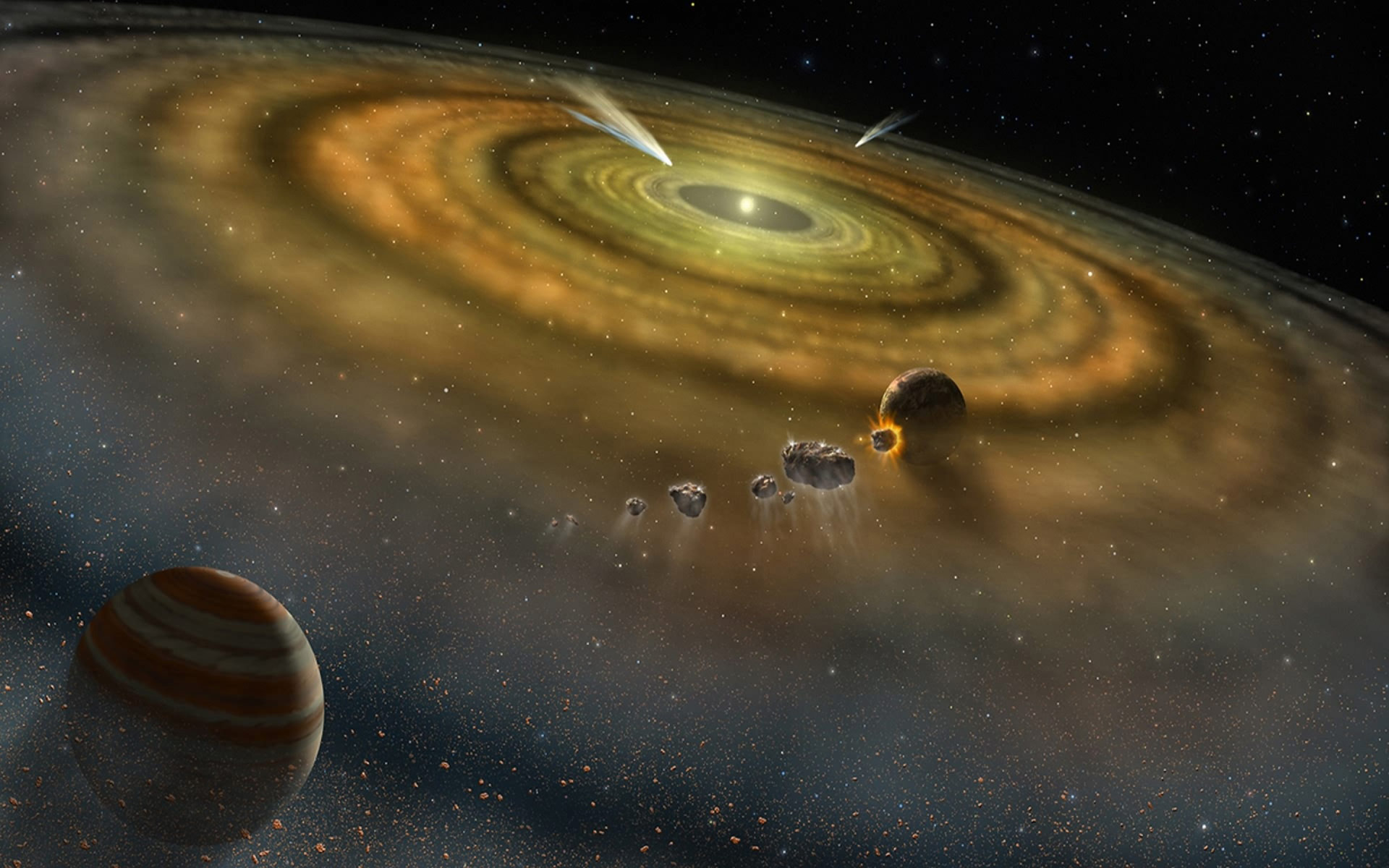 Massive Stellar Dust Cloud Sheds Light on Building Blocks of Life on Planets