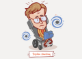 A cartoon of Professor Stephen Hawking. Depositphotos.