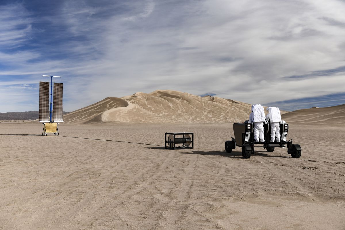 The brand new FLEX rover protoype was tested in the Californian desert. Credit: Venturi Astrolab