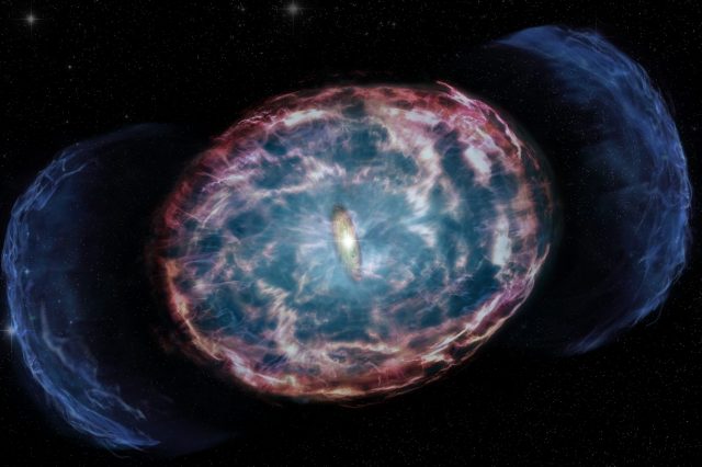 Chandra's image of the kilonova explosion. Credit: A. Hajela et al., M. Weiss / CXC / NASA