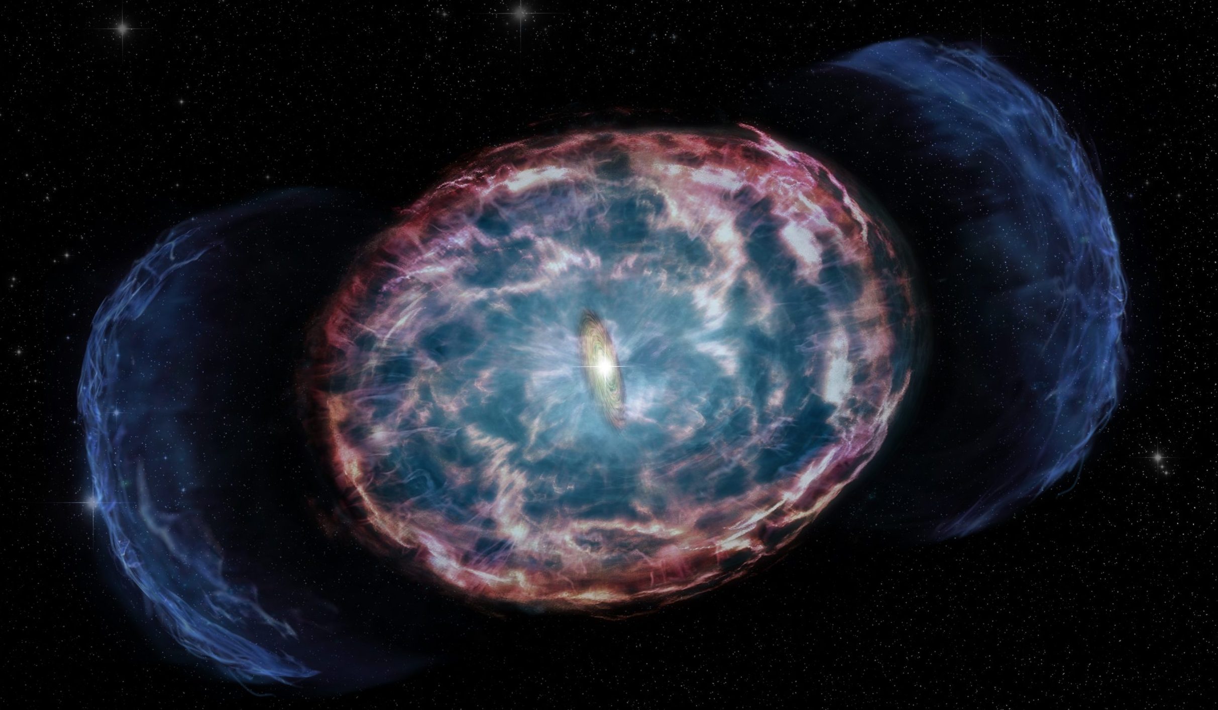 Chandra's image of the kilonova explosion. Credit: A. Hajela et al., M. Weiss / CXC / NASA