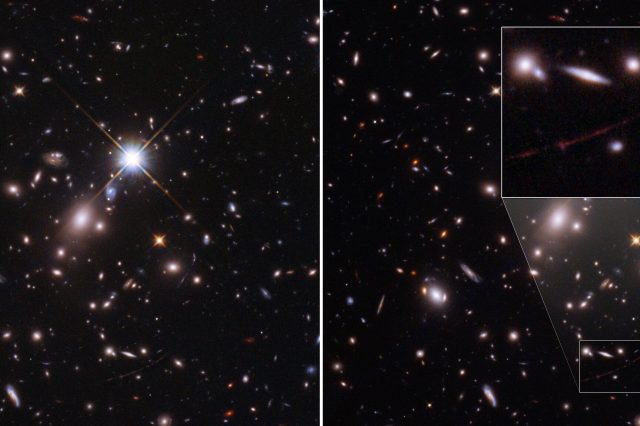Location of the most distant star in history - Earendel. Credit: NASA, ESA, Brian Welch (JHU), Dan Coe (STScI)