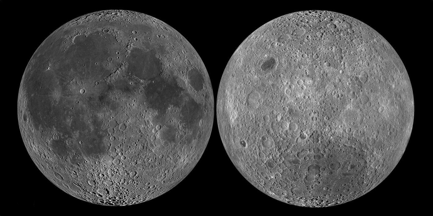 The two completely different sides of the Moon. Credit: NASA/JPL-Caltech/LRO
