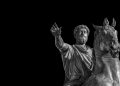 Ancient equestrian monument of emperor Marcus Aurelius, a bronze replica of 2nd century AD statue in the center of Capitol Hill Square in Rome. Depositphotos.