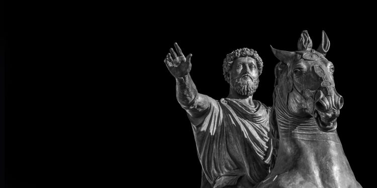 Ancient equestrian monument of emperor Marcus Aurelius, a bronze replica of 2nd century AD statue in the center of Capitol Hill Square in Rome. Depositphotos.