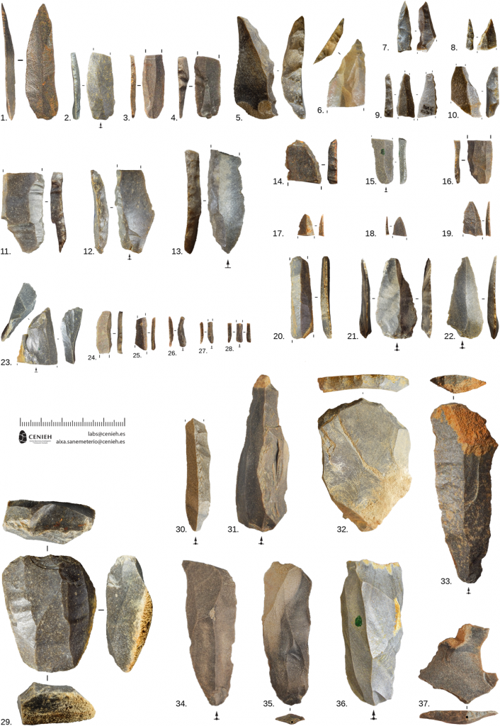 Stone tools of the Chаtelperronian culture discovered during excavations of the Aranbalts-II site. Credit: Joseba Rios-Garaizar et al. / PLoS One, 2022
