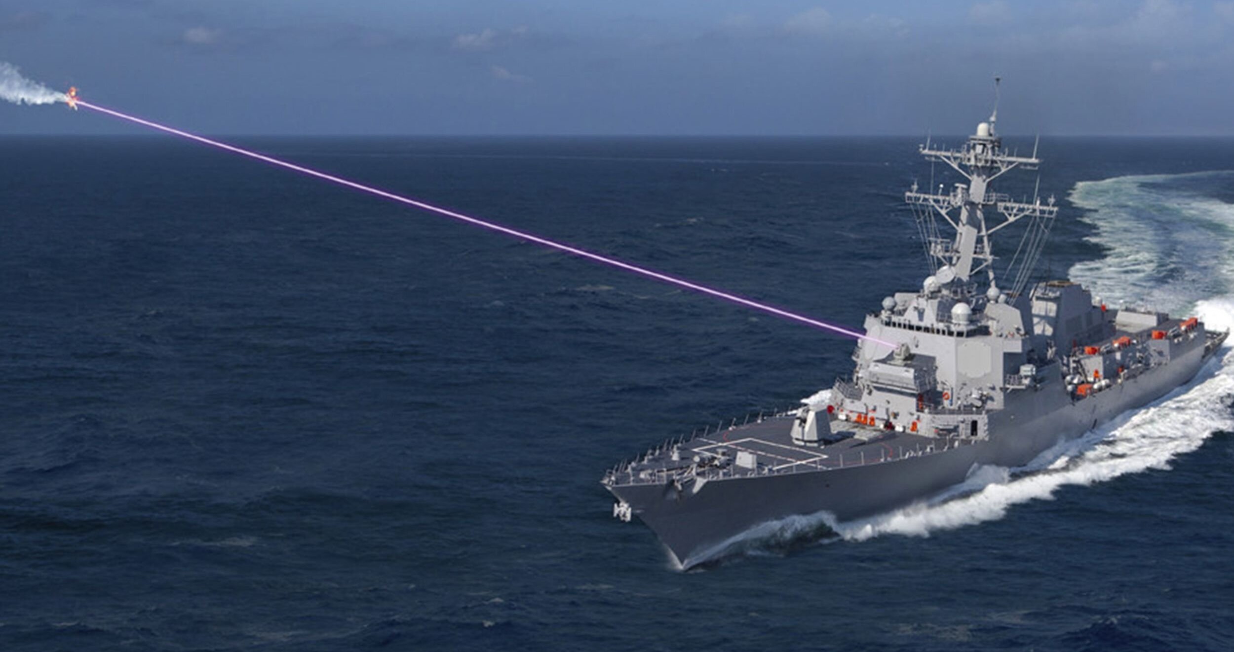 Artist's impression of the laser weapon used by the US Navy. Credit: Lockheed Martin