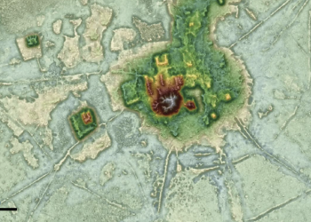 A scan of one of te ancient sites belonging to the ancient civilization. Prümers et al., Nature, 2022.