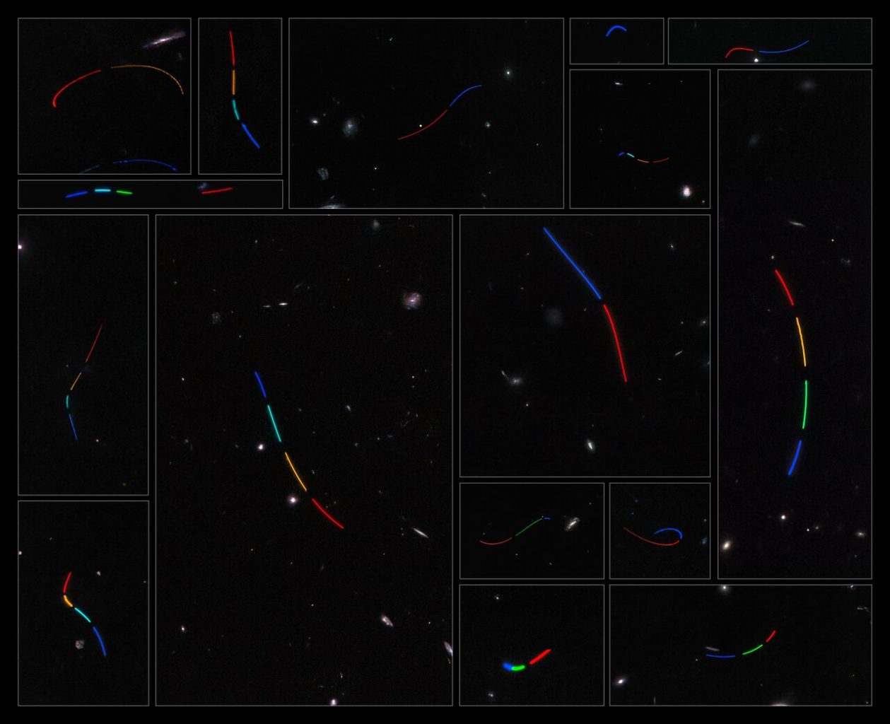 Multiple asteroid trails in archival data from the Hubble telescope. Credit: Sandor Kruk et al. / Astronomy&Astrophysics, 2022