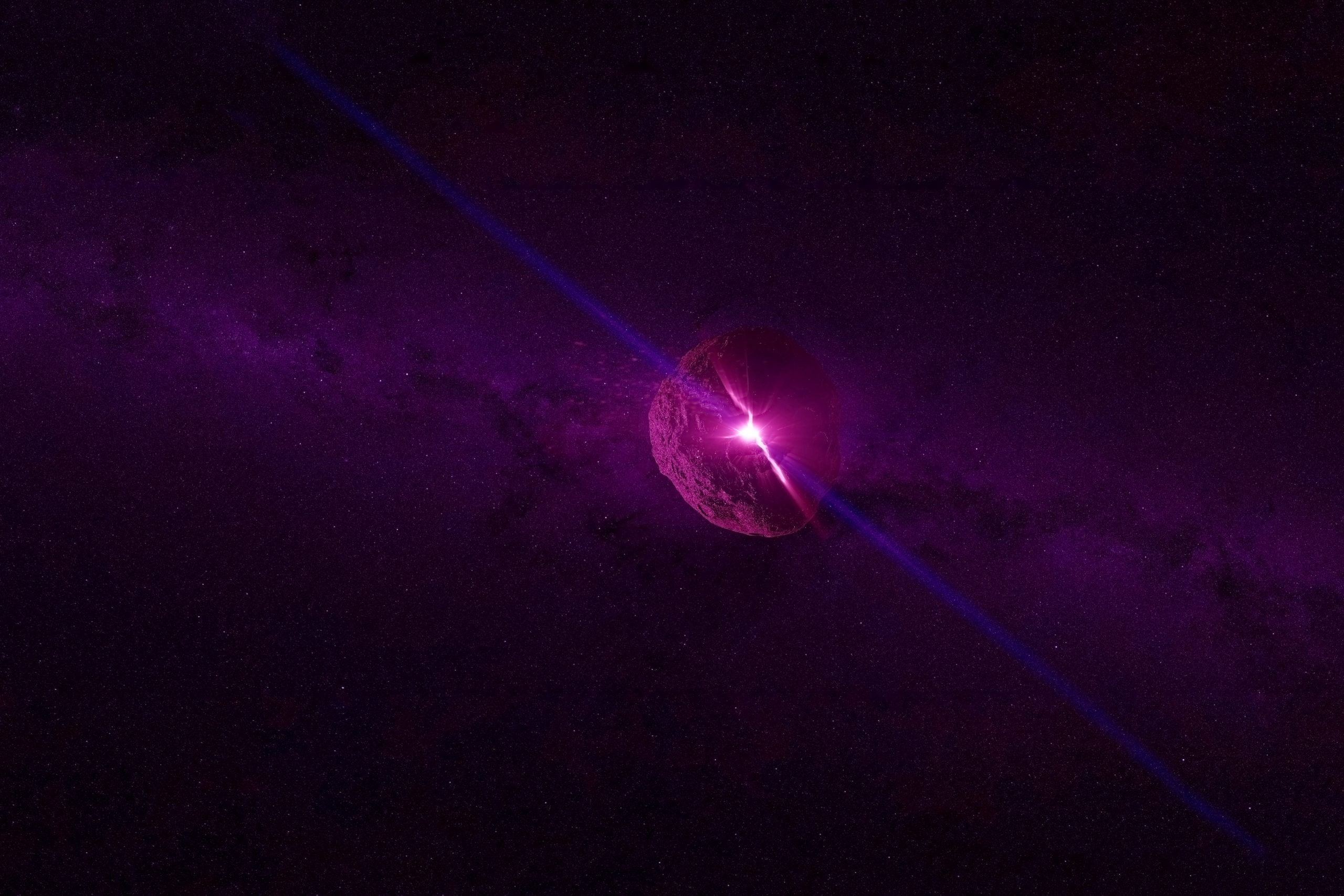 An artist's rendering of a neutron star and pulsar. Depositphotos.