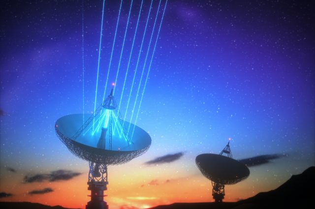 An artist's rendering of a signal from aliens. Depositphotos.
