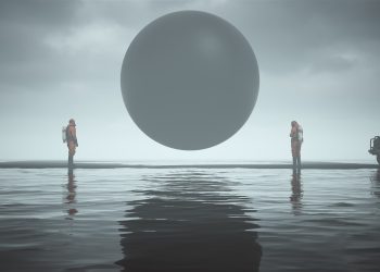 Artist's rendering of UFO on the Ocean. Depositphotos.