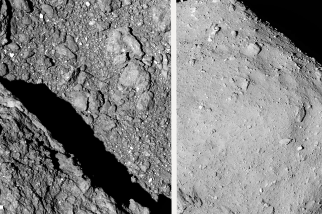 Asteroid Ryugu Surface features reveal 20 amino acids and building blocks of life. Image Credit: JAXA.