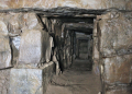 Tunnels beneath Chavin de Huantar a pyramid temple in Peru. Antamina.