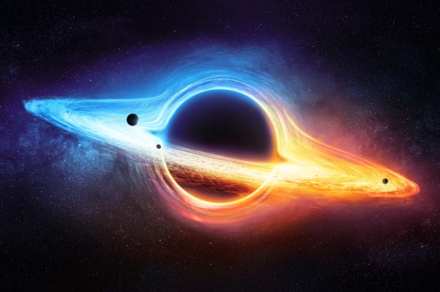 An illustration of a stellar-mass black hole in deep space. Depositphotos.