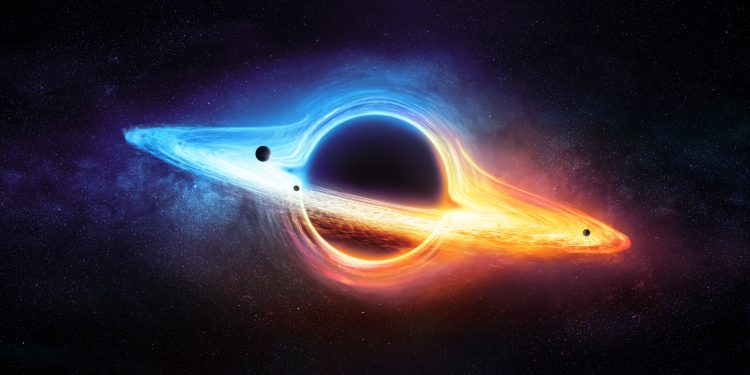 An illustration of a stellar-mass black hole in deep space. Depositphotos.