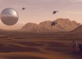 An artist's rendering of UFOs and scientists studying them. Depositphotos.
