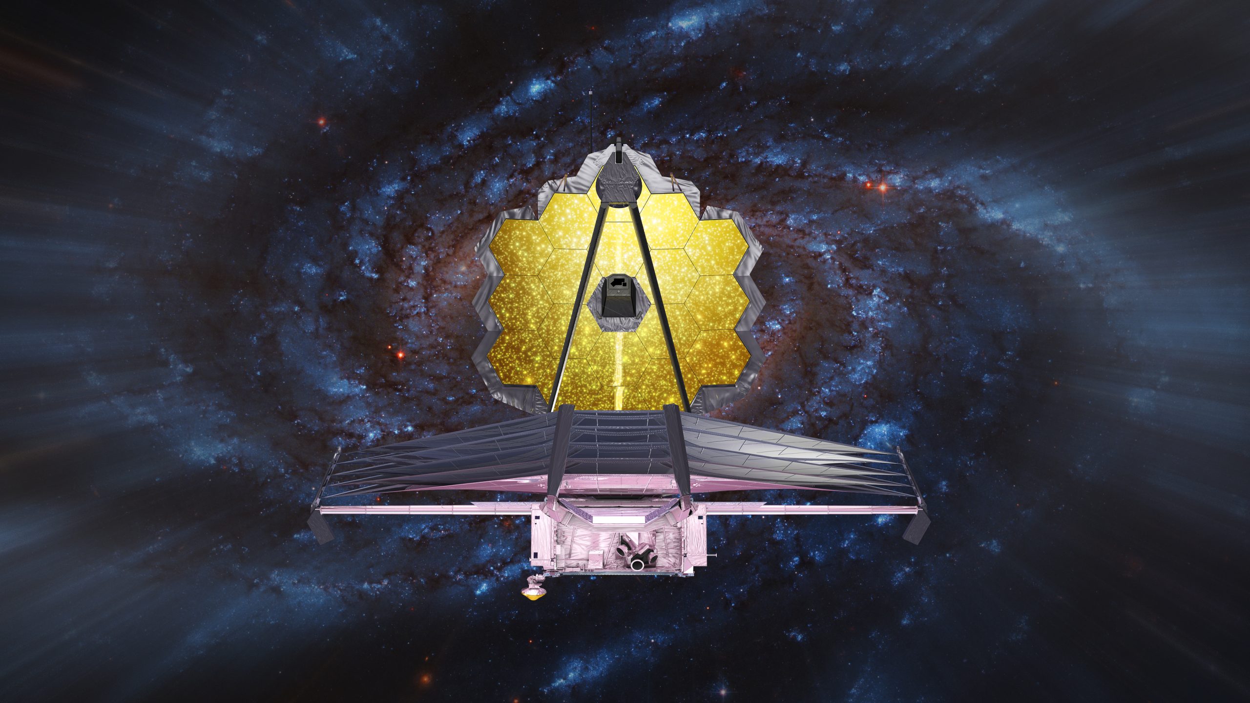 An illustration of the James Webb Space Telescope in deep space. Depositphotos.