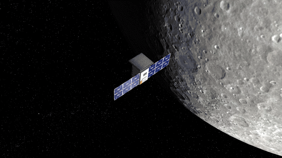 An illustration showing the CAPSTONE trajectory around the Moon. Credits: Illustration by NASA/Daniel Rutter.