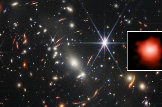 The James Webb Deep Field image and an image of what is believed to be the oldest galaxy found to date. T. Treu/GLASS-JWST/NASA/CSA/ESA/STScI.