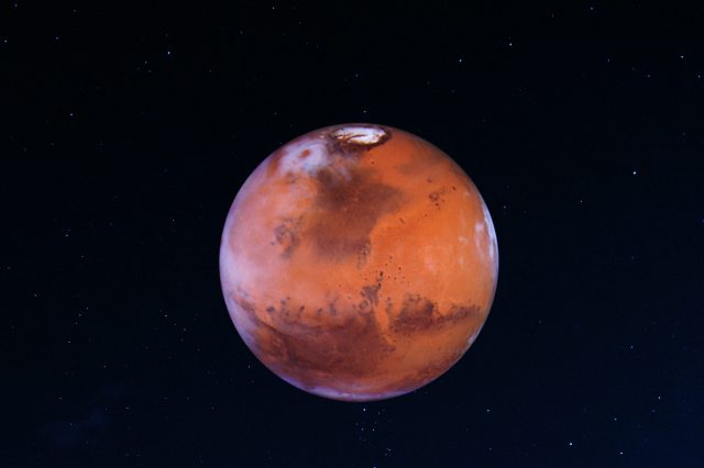 A photograph of Mars, the red planet. Depositphotos.