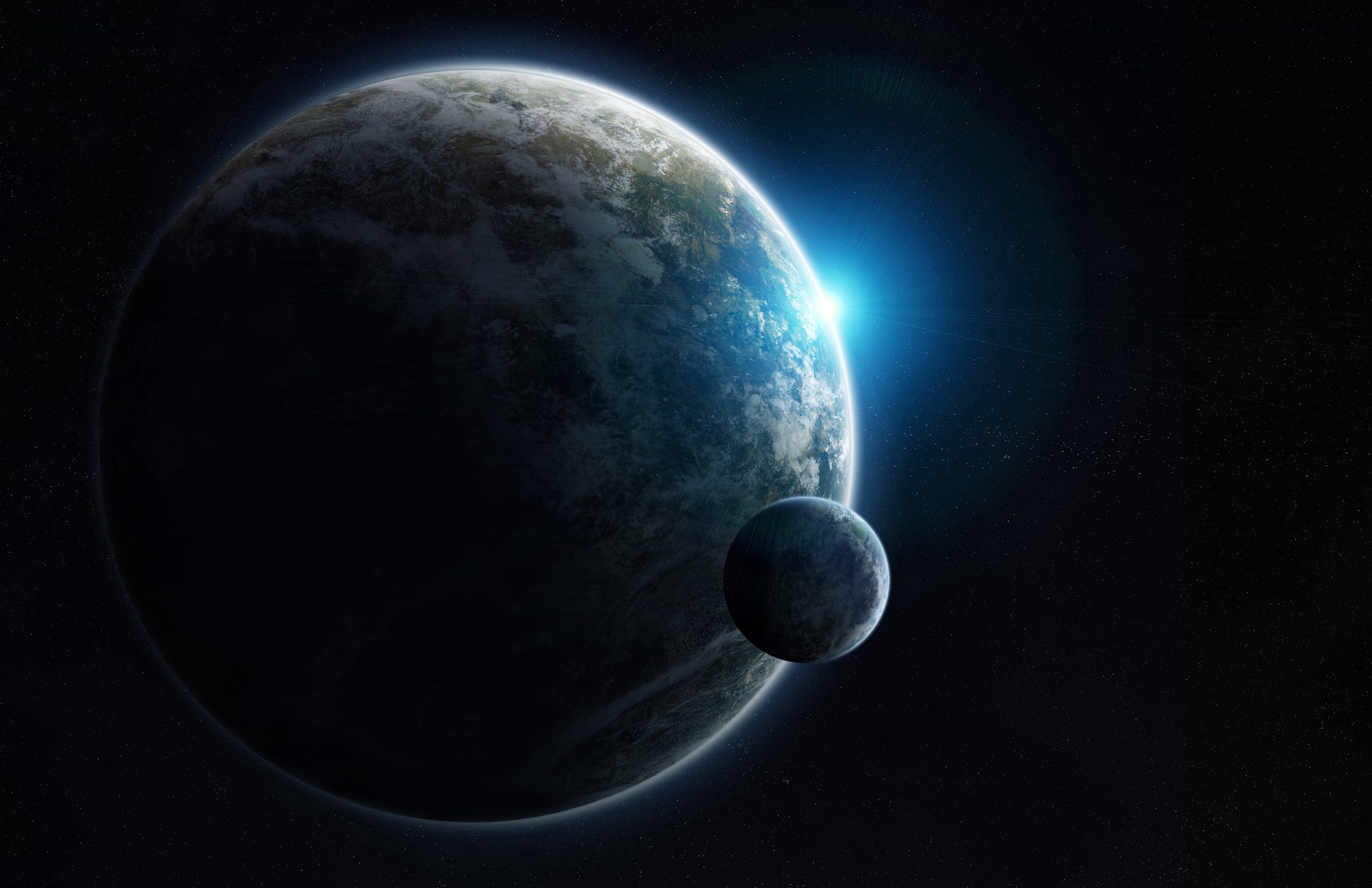 An artist's illustration of an Earth-like twin planet. Depositphotos.