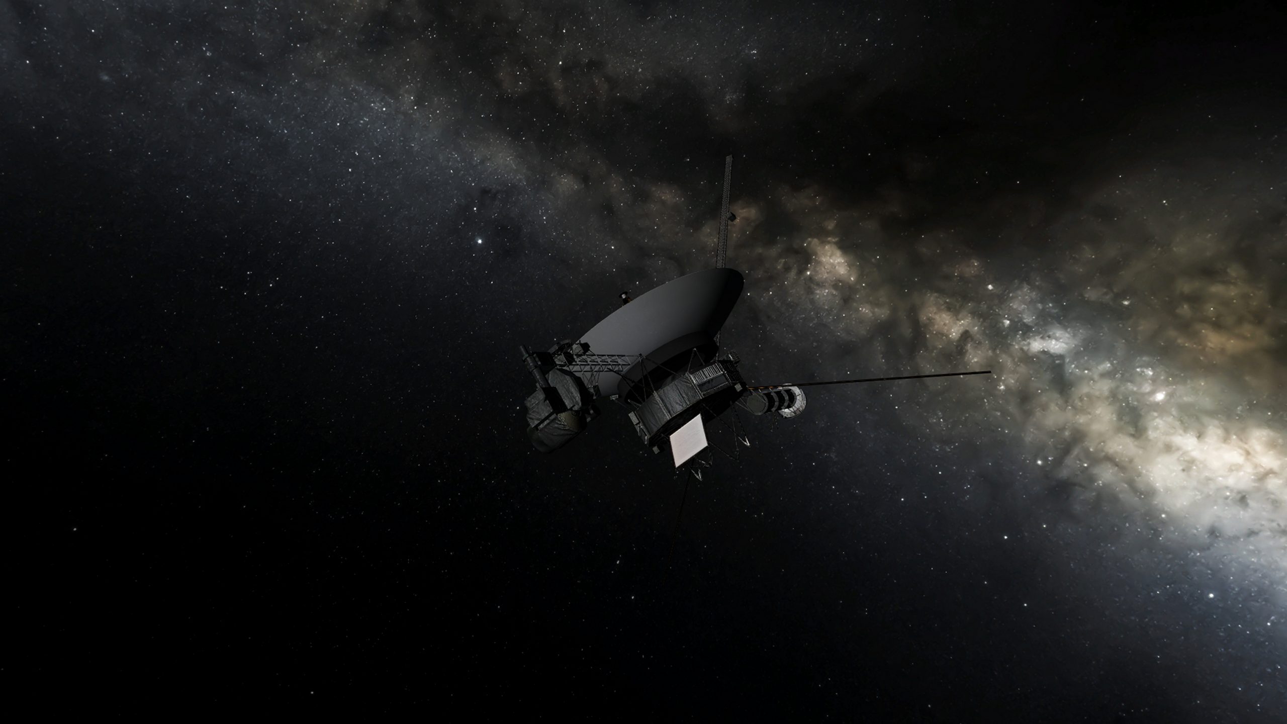 An illustration showing Voyager 1 in Interstellar Space. Depositphotos.