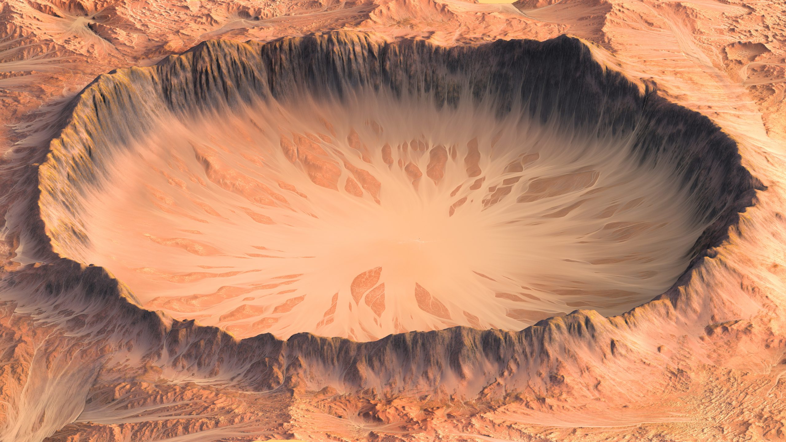 An illustration showing an impact crater by an interstellar object. Depositphotos.
