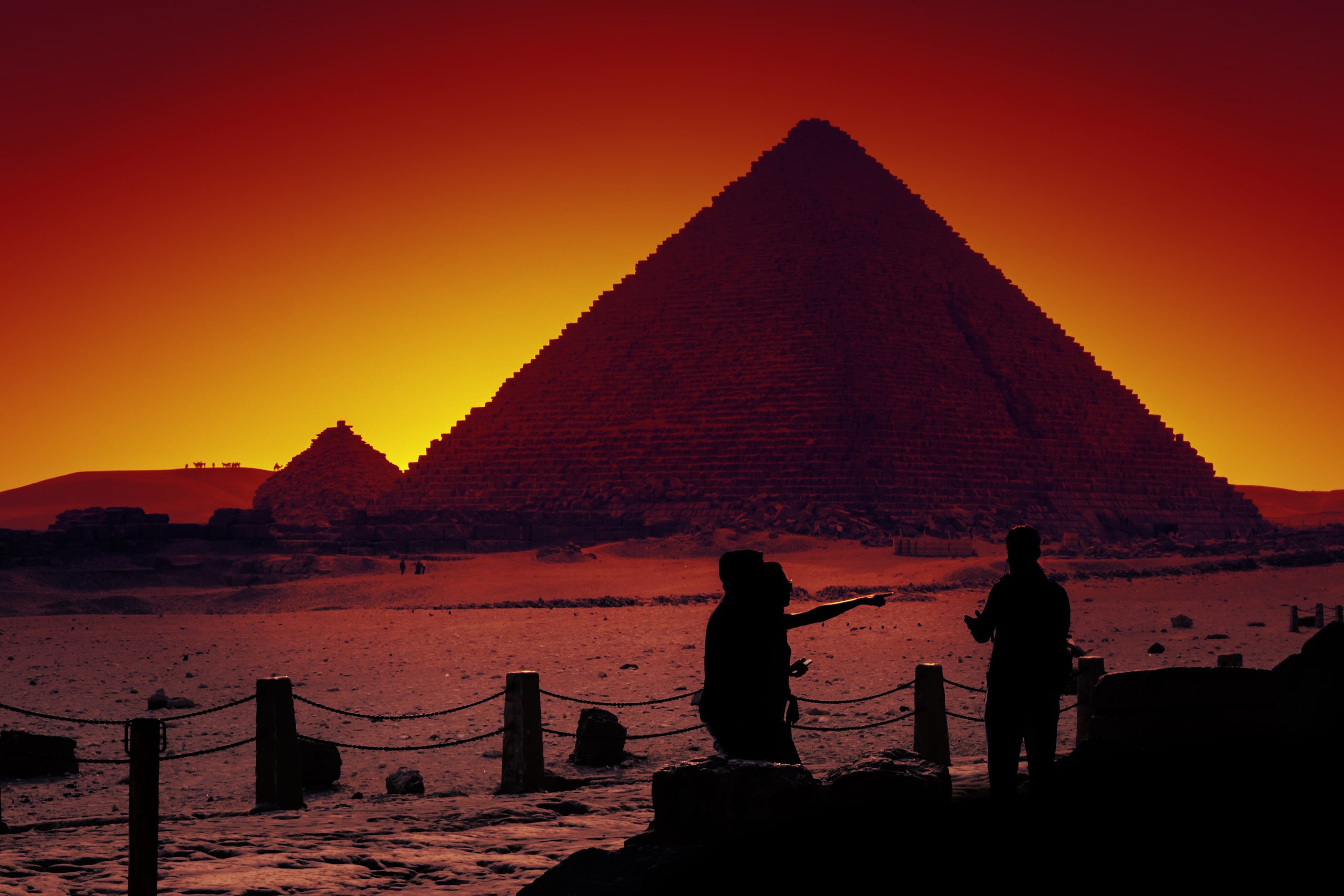 An image showing the pyramids at Giza. Depositphotos.