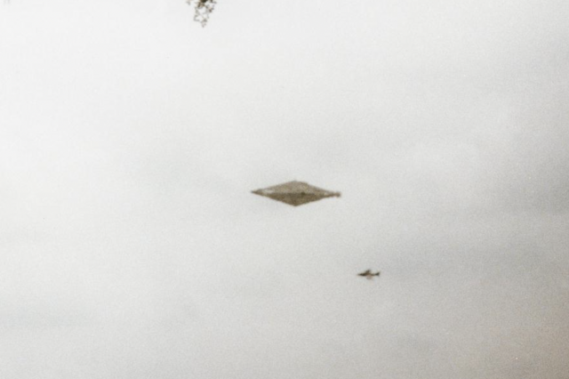 Cropped image of the Calvine UFO photograph. Image Credit: Sheffield Hallam University/Craig Lindsay.
