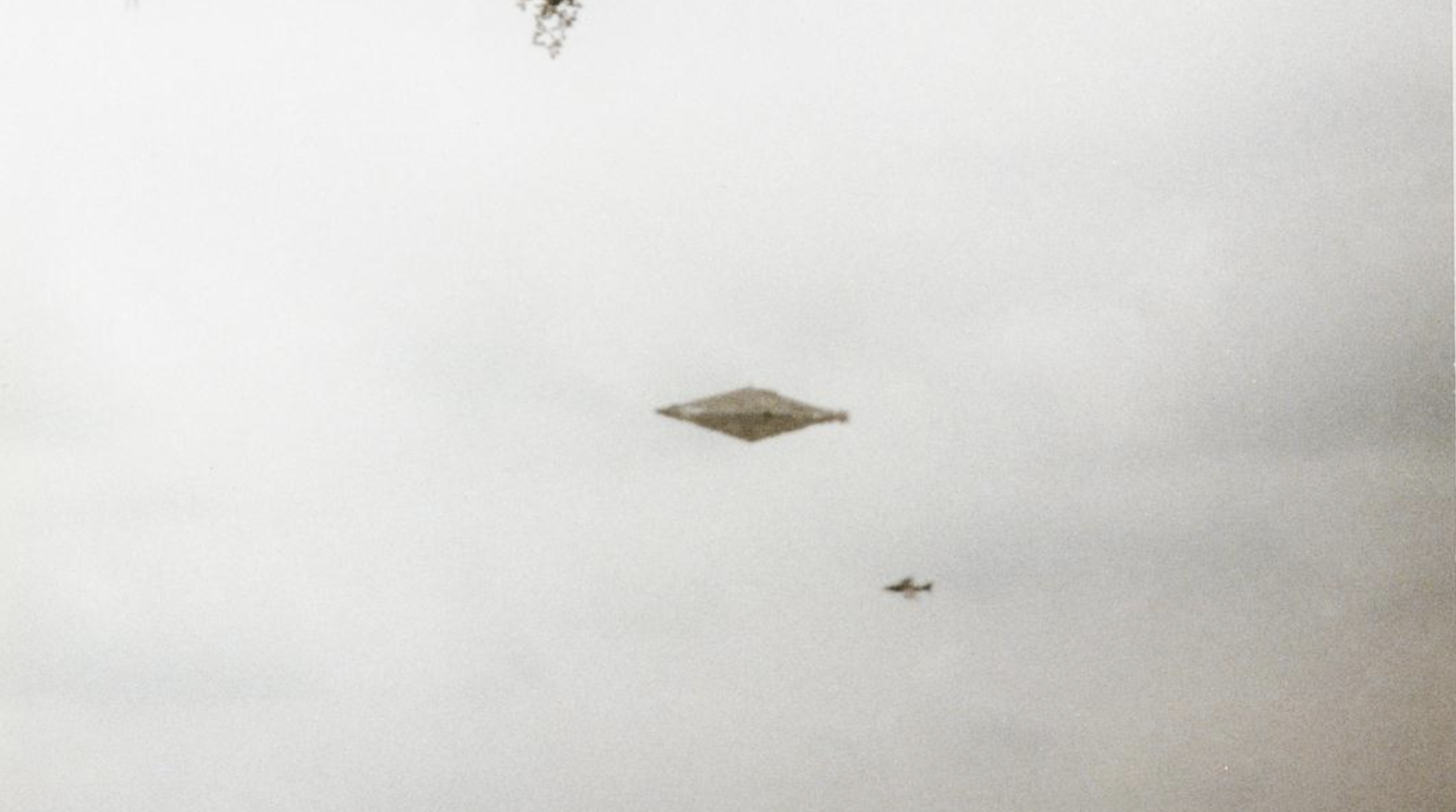Cropped image of the Calvine UFO photograph. Image Credit: Sheffield Hallam University/Craig Lindsay.