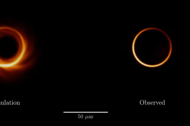 A screengrab from the video showing a photon ring around the Black Hole. Image Credit: Avery E. Broderick et.al.
