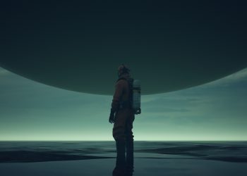 An artist's rendering of a UFO close encounter of the second kind. Depositphotos.